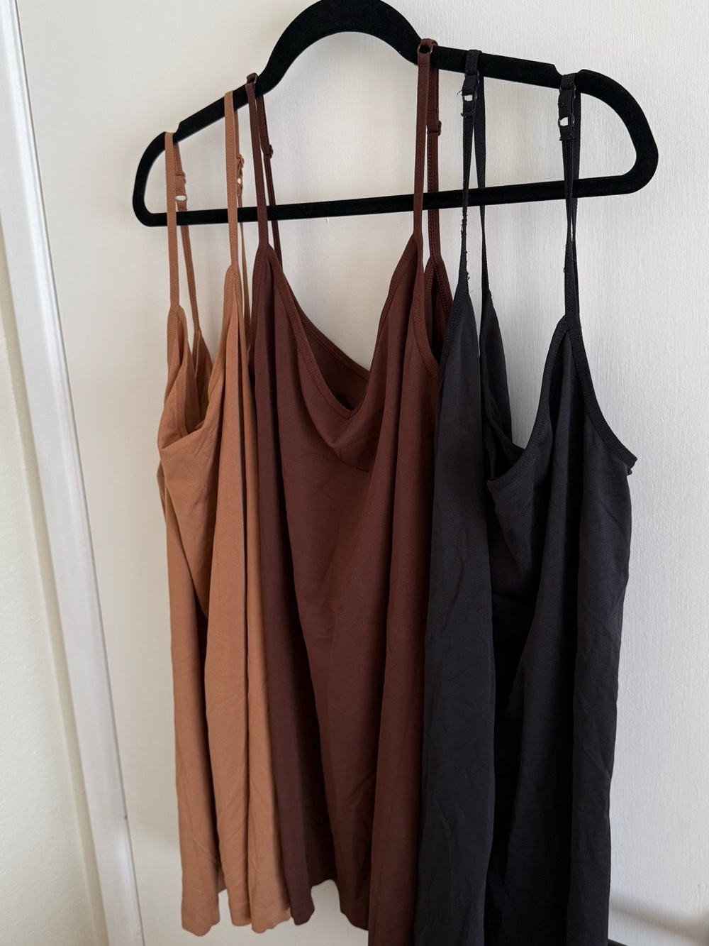 Nine West Essentials Set of Three Reversible Tank Camisoles - Tan, Brown, Black - Picture 8 of 8